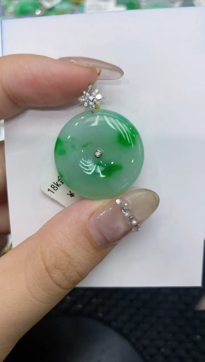 【闪购商品】翡翠颈饰18K金镶嵌222222222
