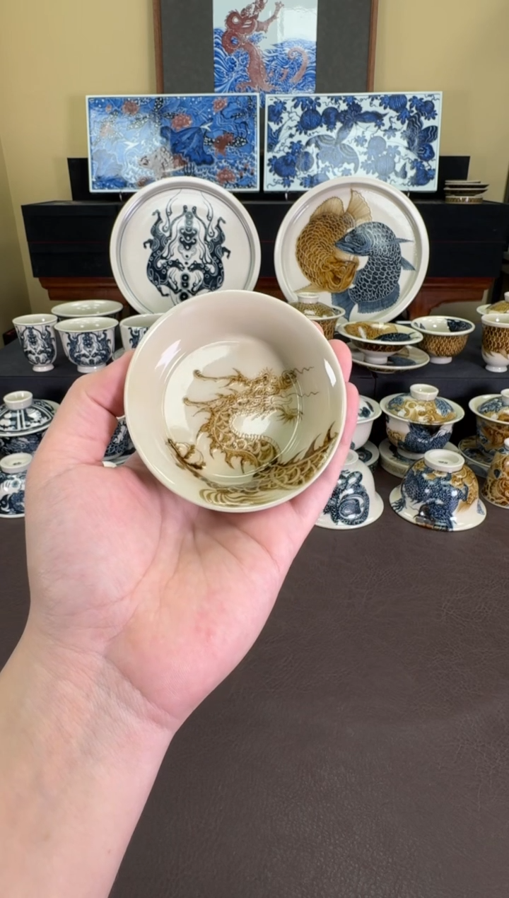 【闪购商品】釉里金1351龙纹金鳞盏二号釉