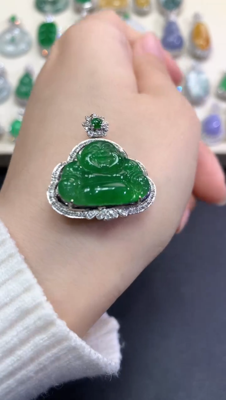 【闪购商品】翡翠颈饰18K金镶嵌B57   