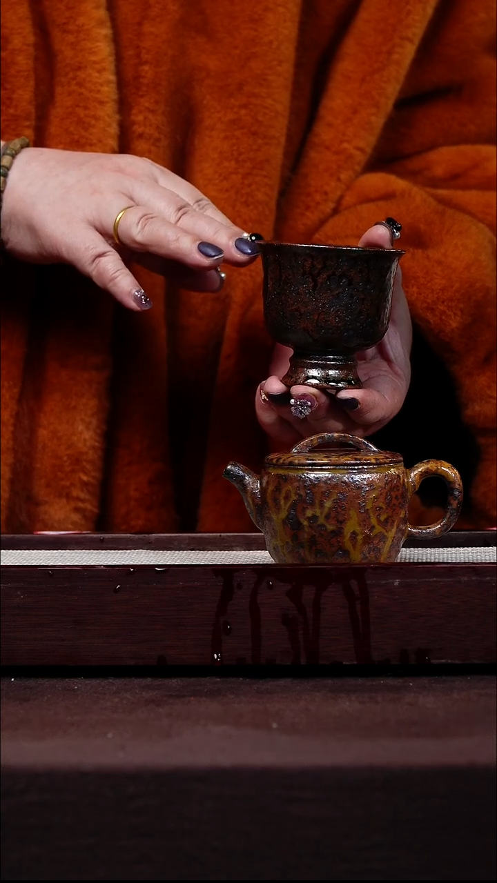 茶壶紫砂宜兴紫砂GFY 崖柏木柴烧 汉瓦