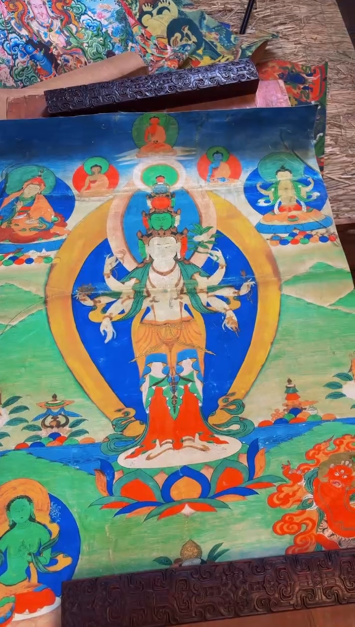 装裱画精品手绘唐卡链接--A