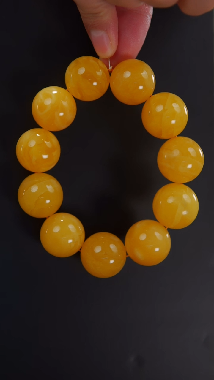 【闪购商品】蜜蜡裸石未镶嵌23焦皮手串79.84