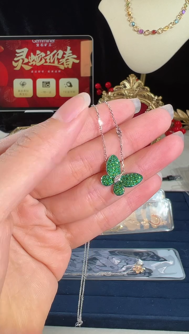 【闪购商品】石榴石颈饰18K金镶嵌BN14645#-#60