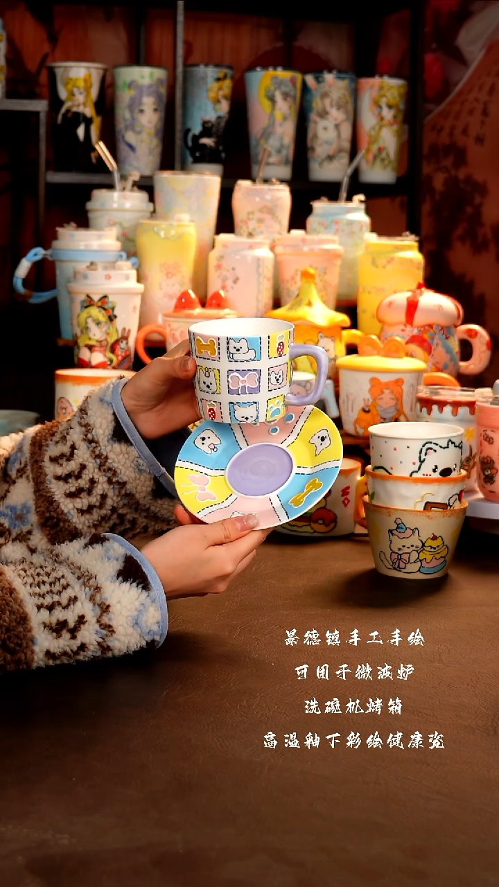 景德镇设计款手工手绘杯杯