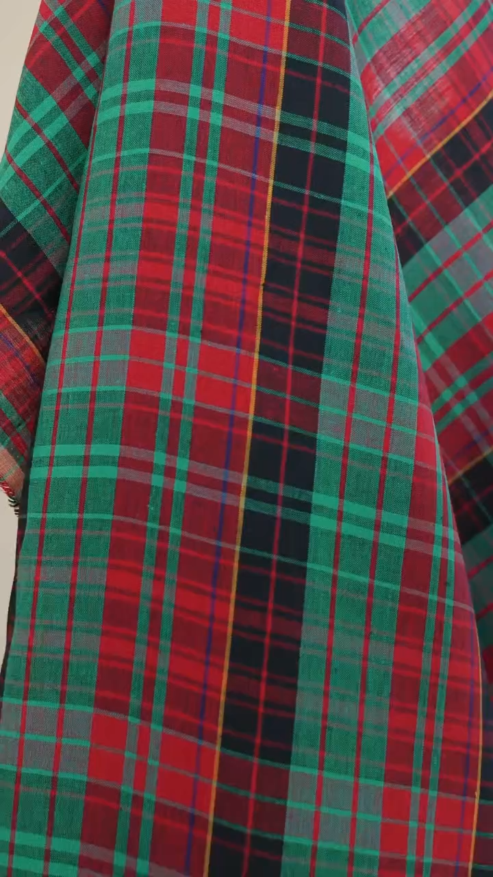 亚麻2米意大利织造交响乐色织格纹亚麻服装面料幅宽150CM