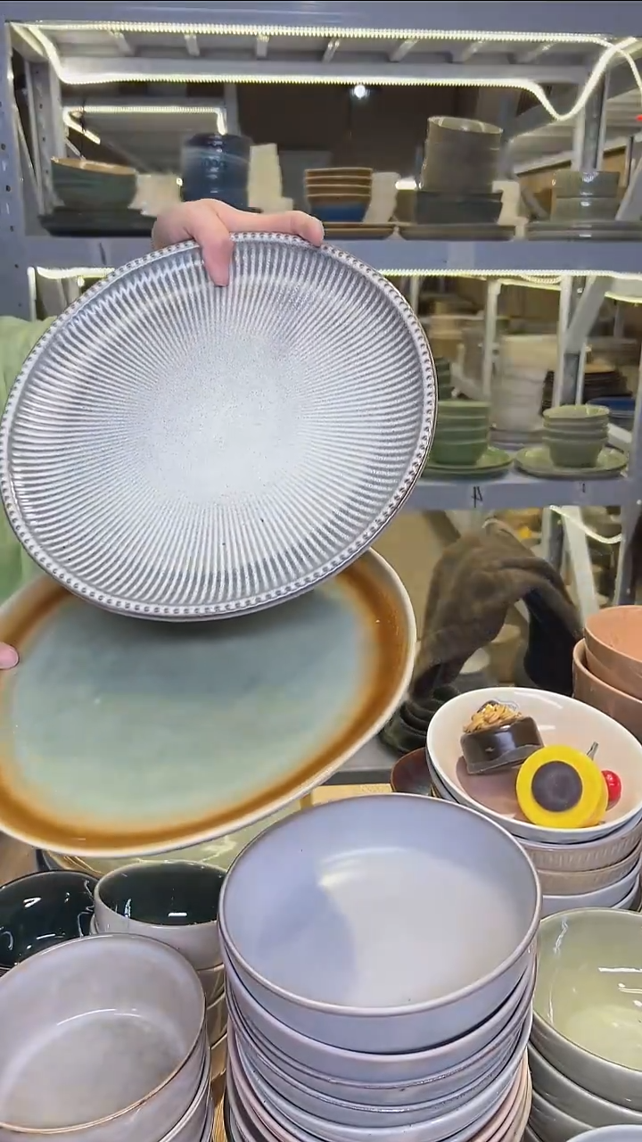 瓷128外贸尾货高温釉下彩陶瓷餐具默认微瑕