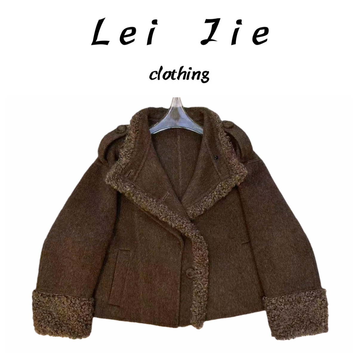 【Lei Jie】复古双面呢骆马绒绵羊毛外套003