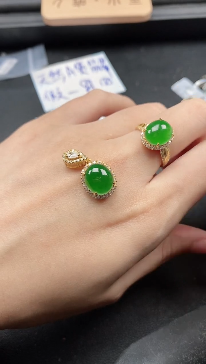 翡翠戒指银S925镶嵌51511