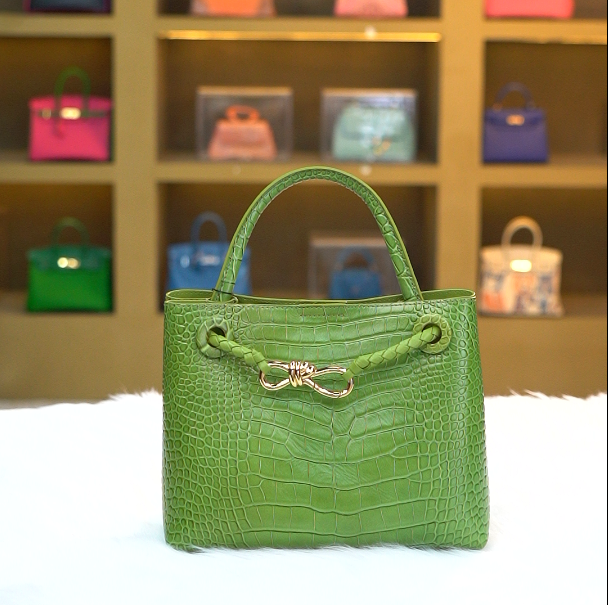 【尺寸：25*10*20】SISI原创设计高定真皮女包9630-2 苹果绿