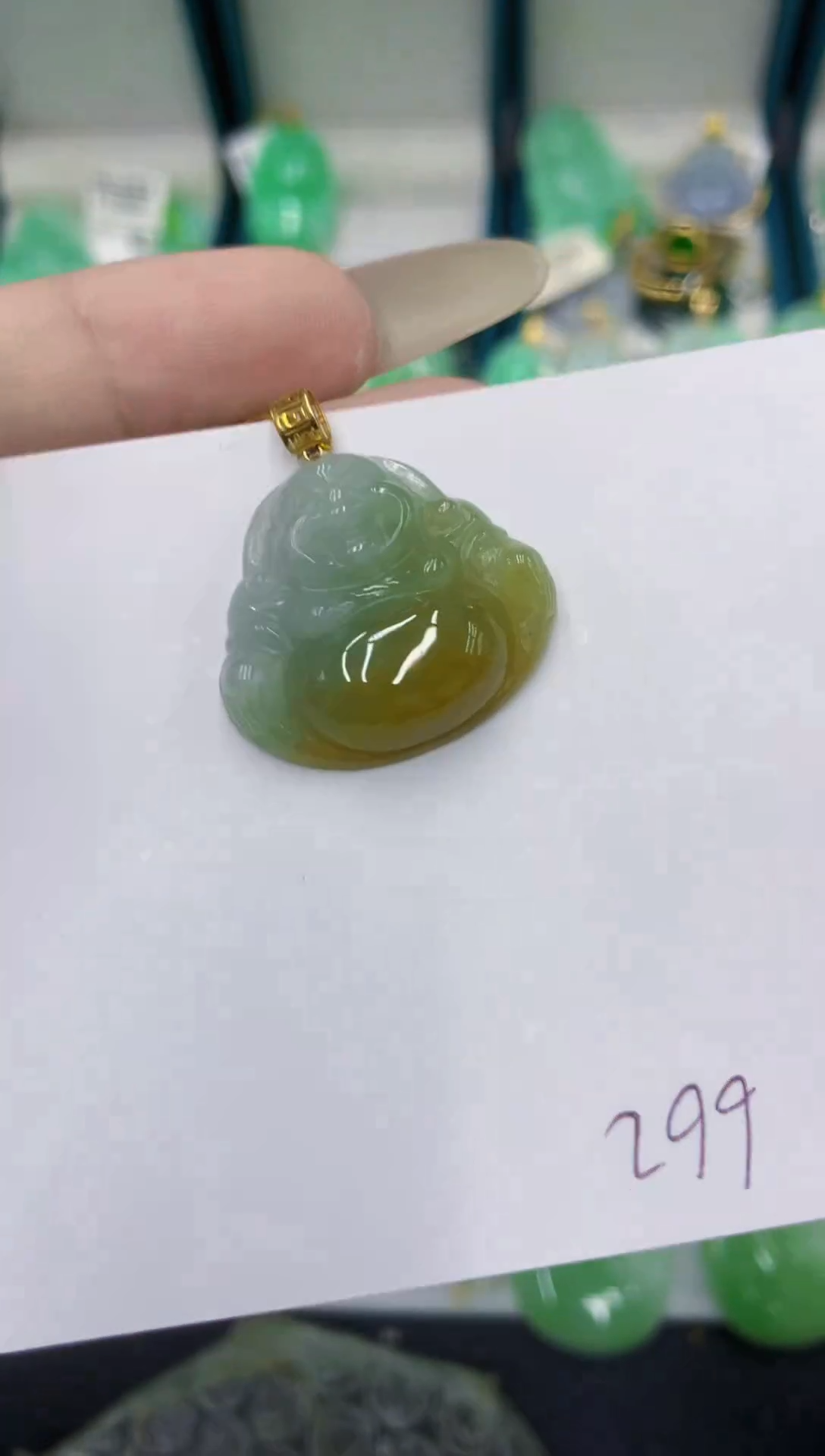 颈饰18K金镶嵌翡翠111111