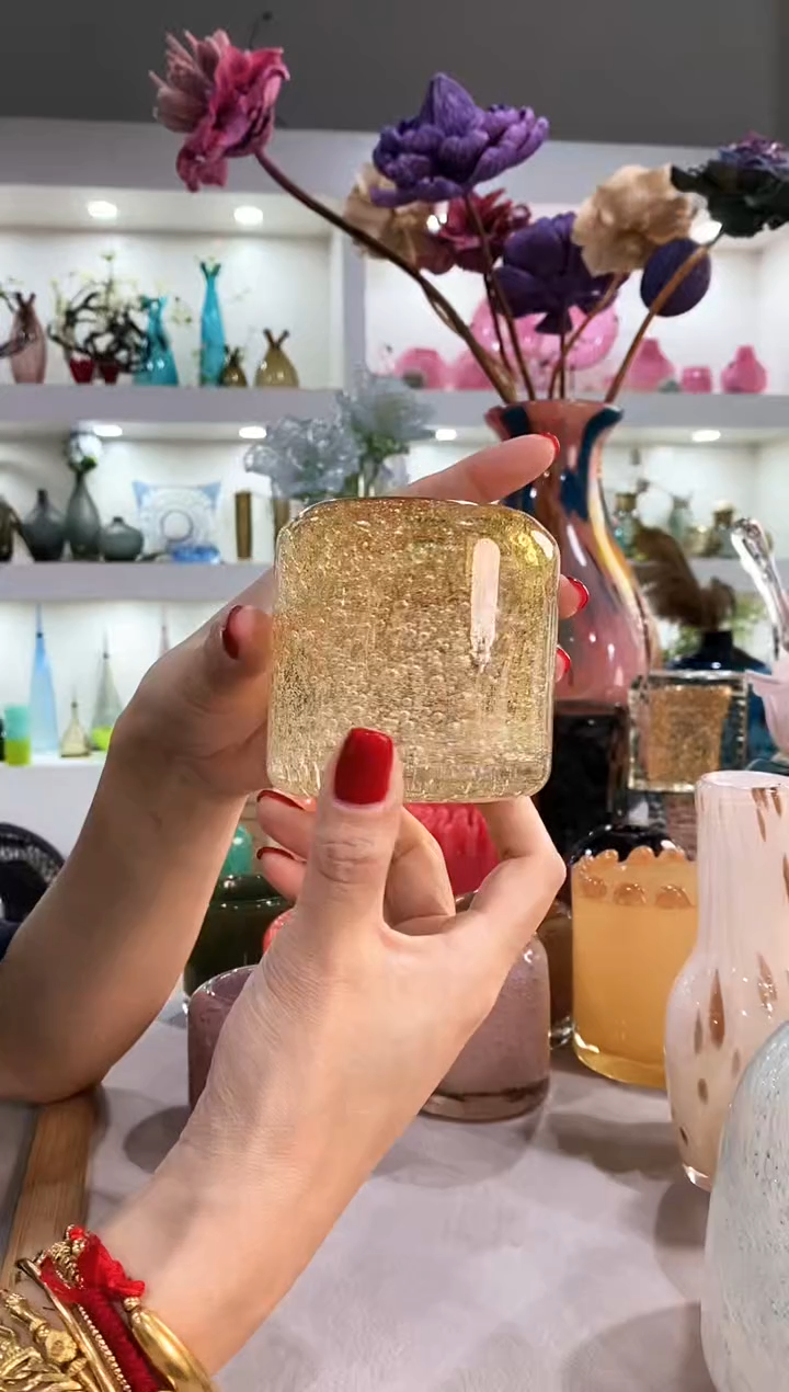 慕忆家手作琉璃花瓶微瑕