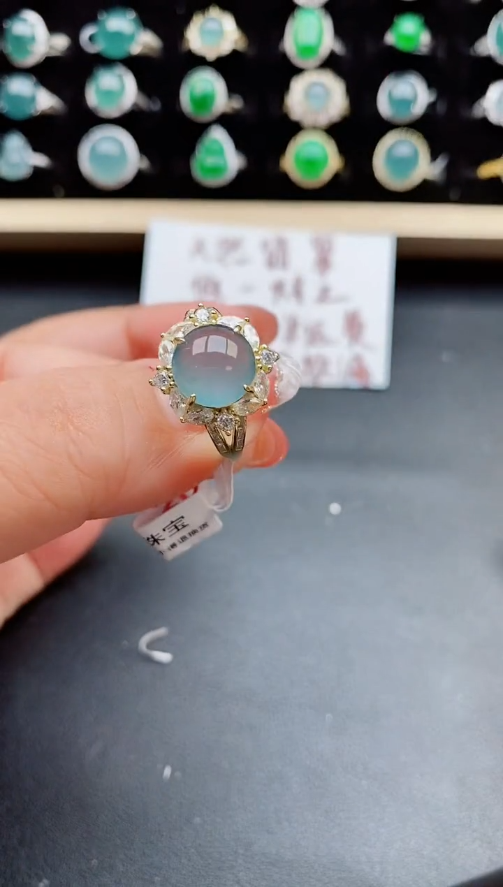 【闪购商品】翡翠戒指银S925镶嵌05800