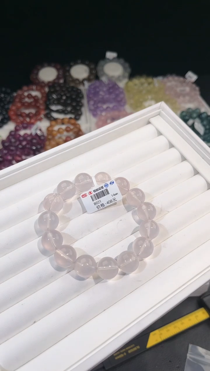 【闪购商品】水晶手链未镶嵌多样性发一紫莫粉14mm