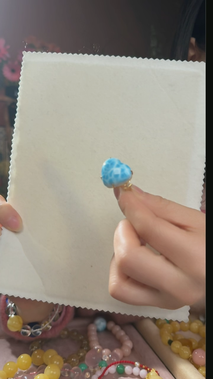 【闪购商品】针钠钙石（海纹石）戒指未镶嵌天然海纹石戒指