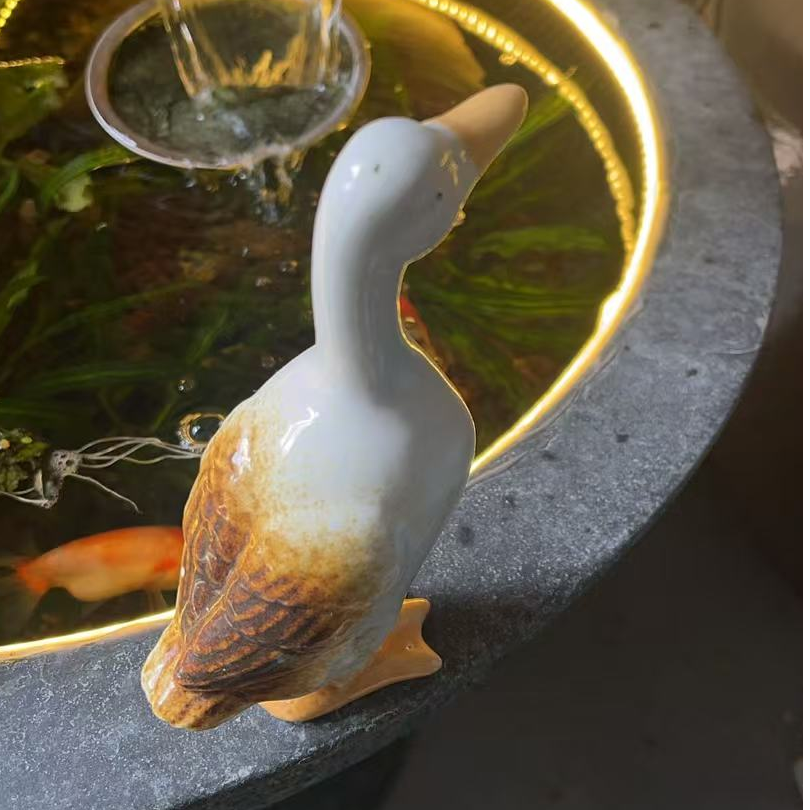 陶瓷小摆件客厅、阳台、茶室、站鸭、喝水鸭