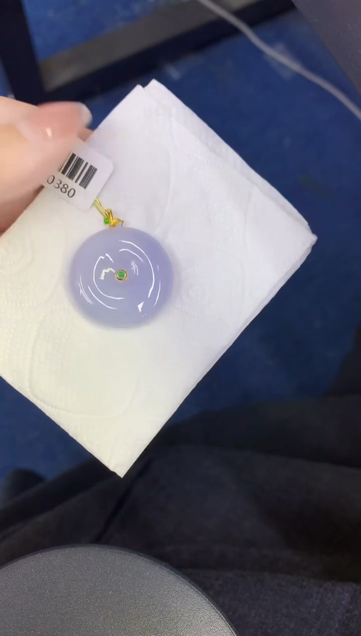 颈饰18K金镶嵌翡翠缅甸天然翡翠A货459