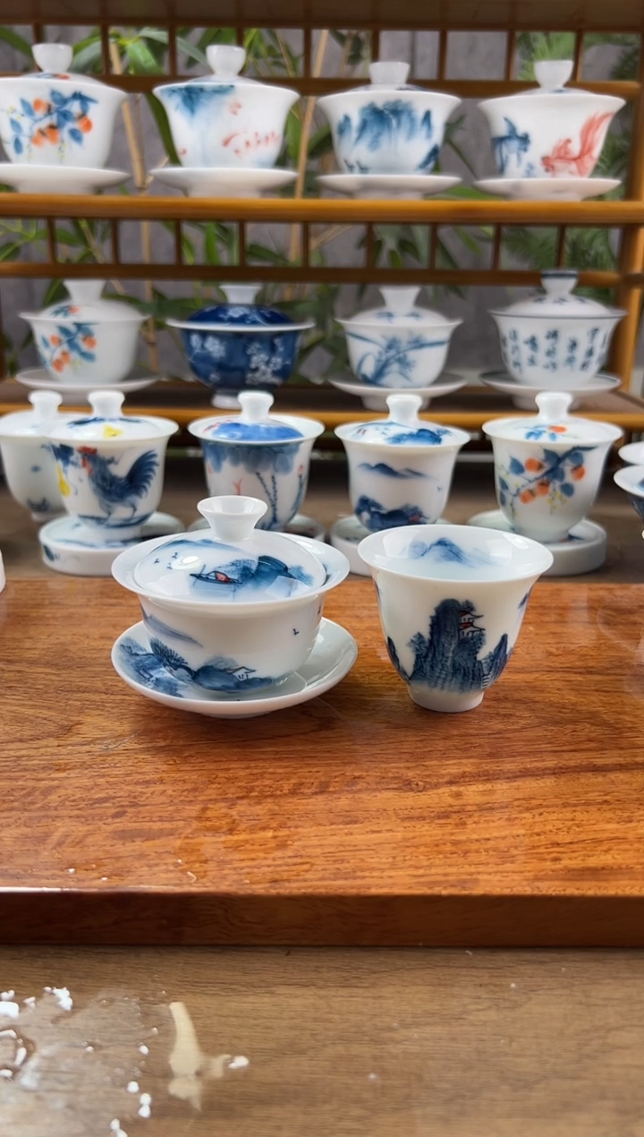 【闪购商品】全品千里江山80ml三才+主人杯60cc