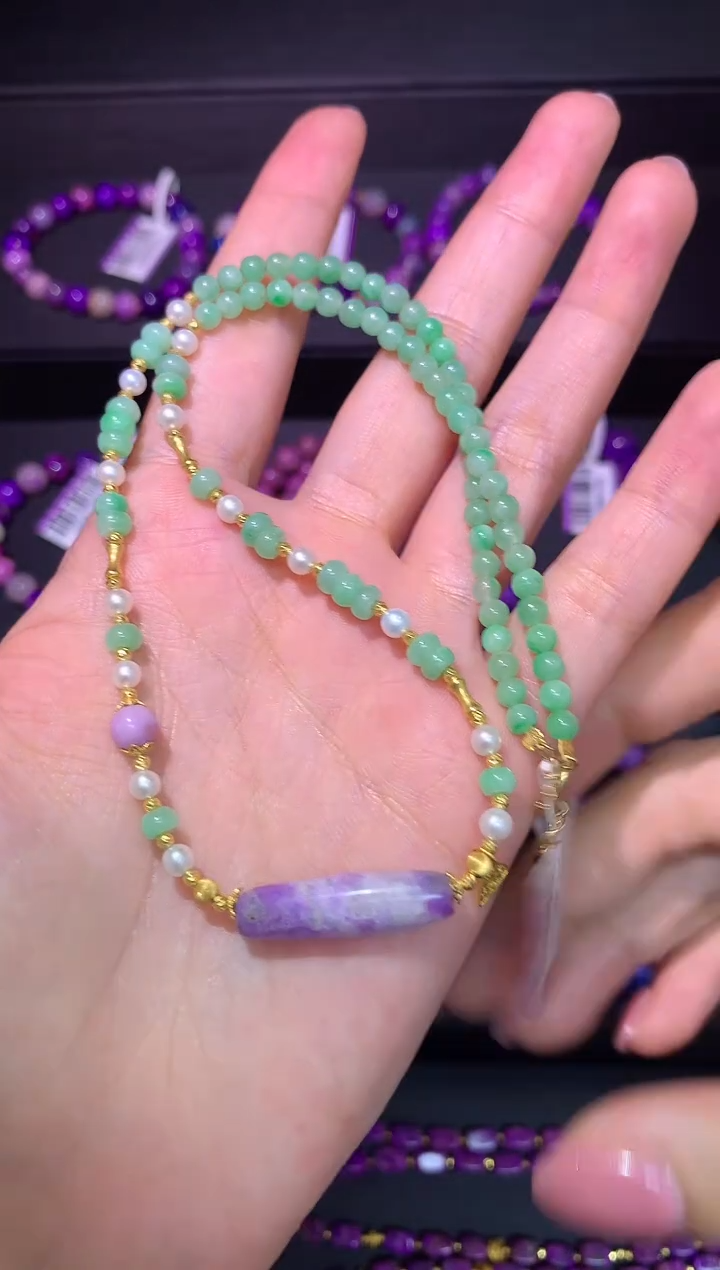 苏纪石（舒俱来）18K金镶嵌.海***?项链