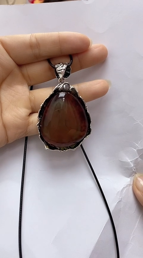 【闪购商品】琥珀裸石银S925镶嵌琥珀吊坠