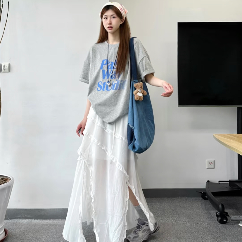 2025春夏（59-109）白色显瘦休闲时尚简约百搭长款设计师/潮牌女装