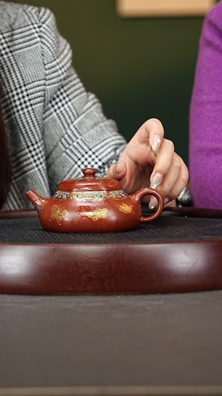 茶壶紫砂117ZLM六方静乐 珐琅彩260cc