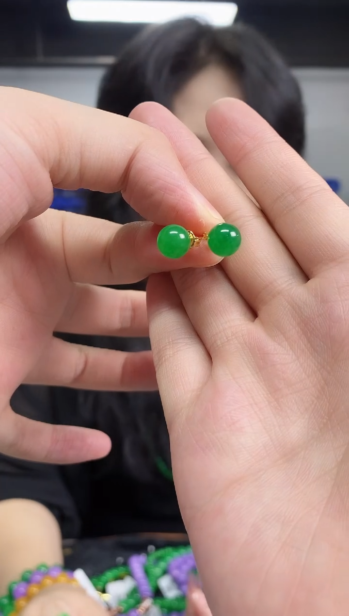 翡翠未镶嵌耳饰闪购链接 多样性发其一颜色微差