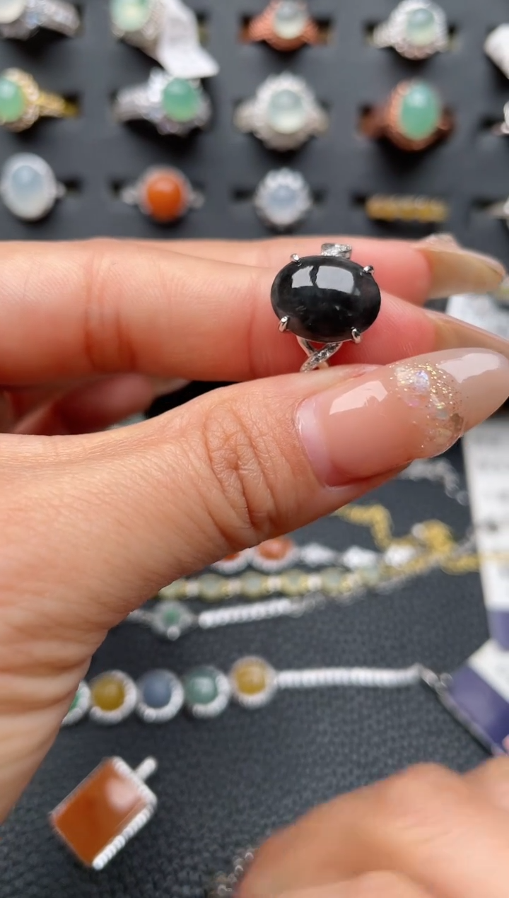 【闪购商品】翡翠戒指银S925镶嵌11111111111