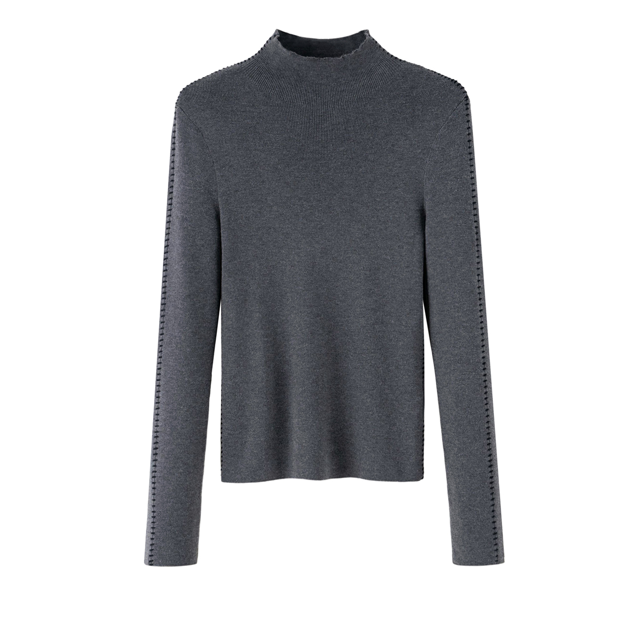 源头工厂半高领打底衫女秋冬设计感修身内搭针织上衣