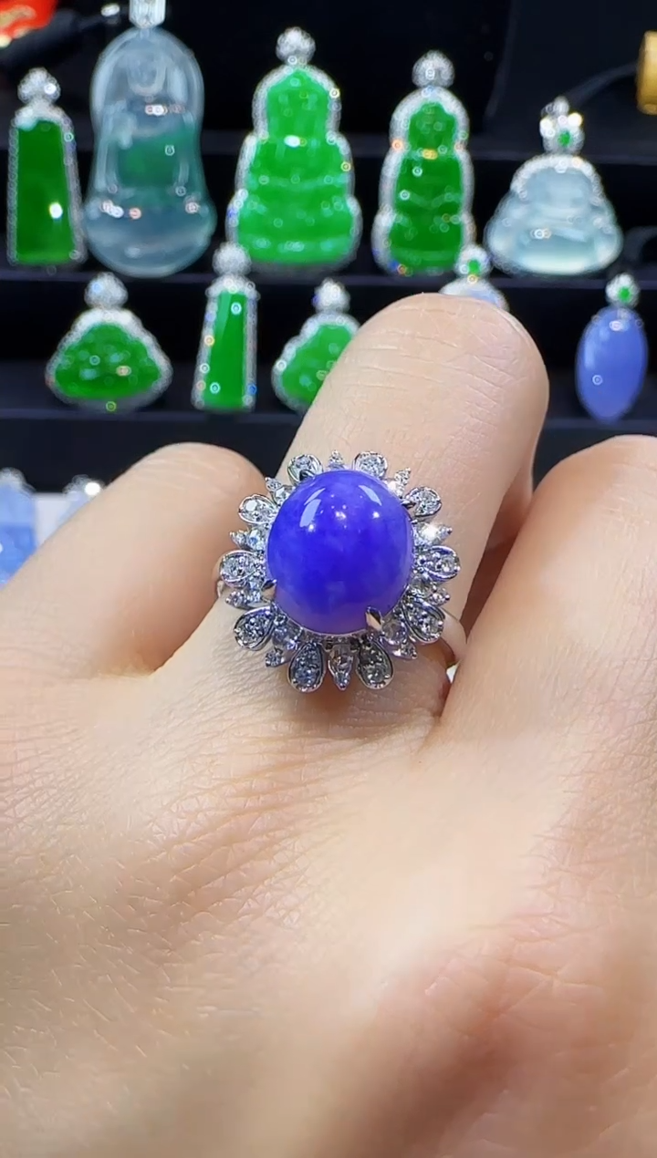 【闪购商品】翡翠戒指18K金镶嵌戒指