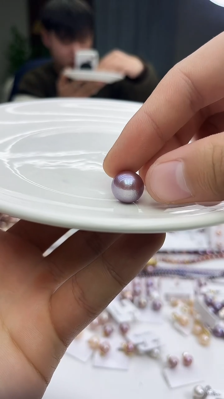 未镶嵌戒指淡水珍珠薰衣草紫戒指（多样性发一）