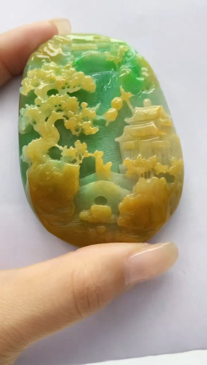 【闪购商品】定制翡翠未镶嵌4969lr-毛货挂件30