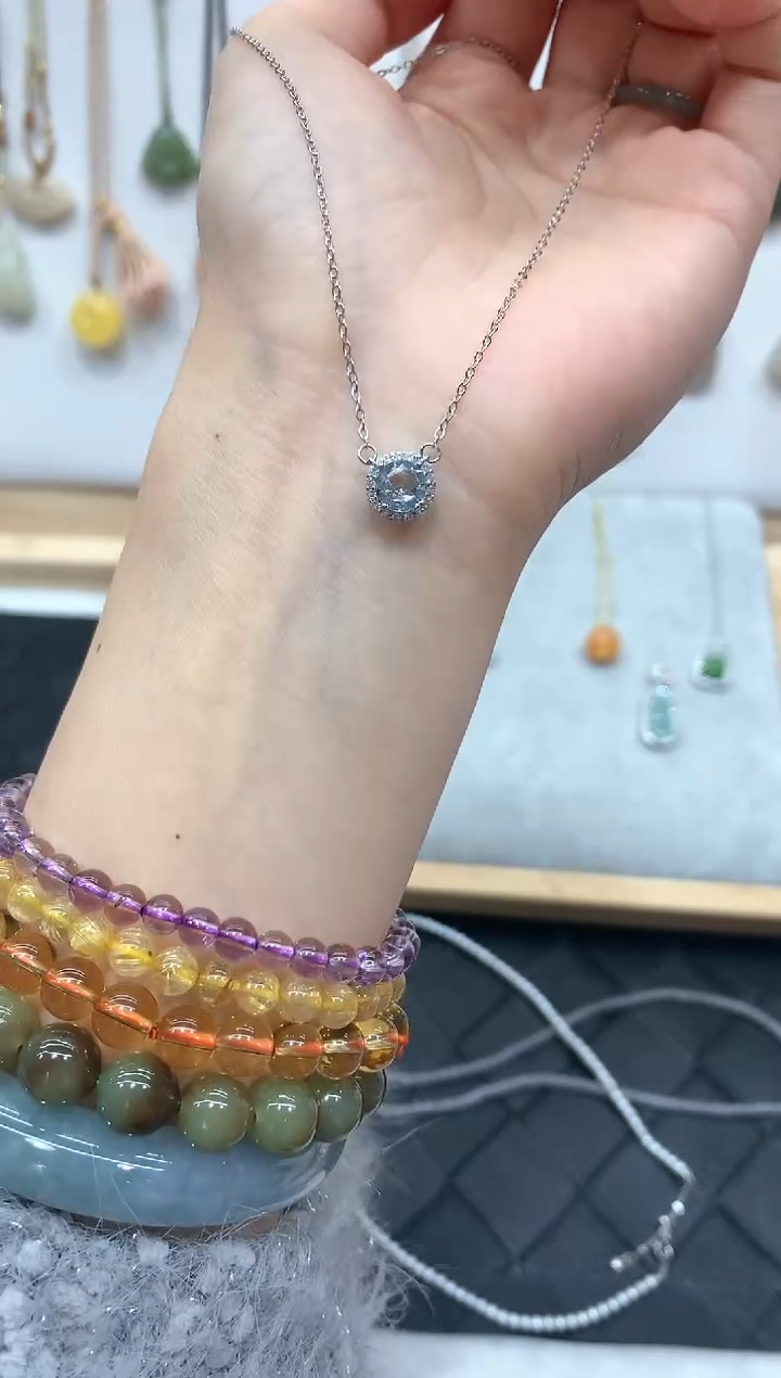 【闪购商品】翡翠颈饰银S925镶嵌吊坠4