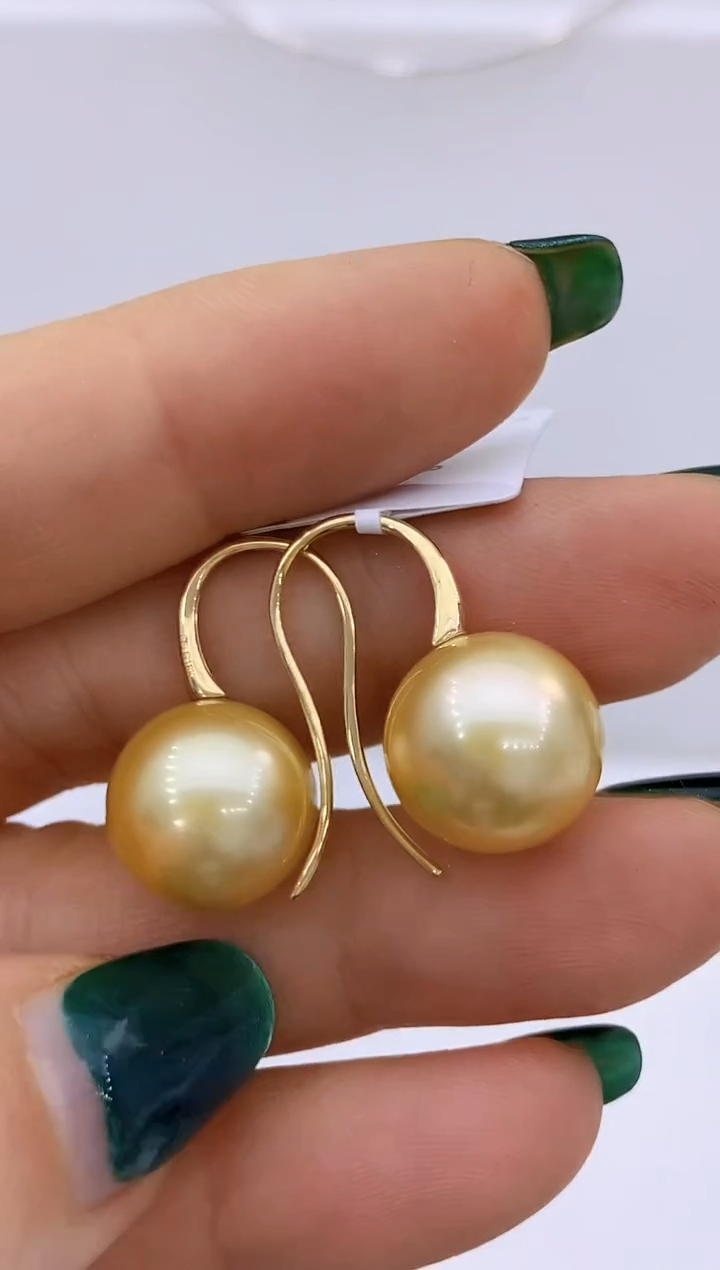 【闪购商品】海水珍珠耳饰18K金镶嵌76 12-13mm