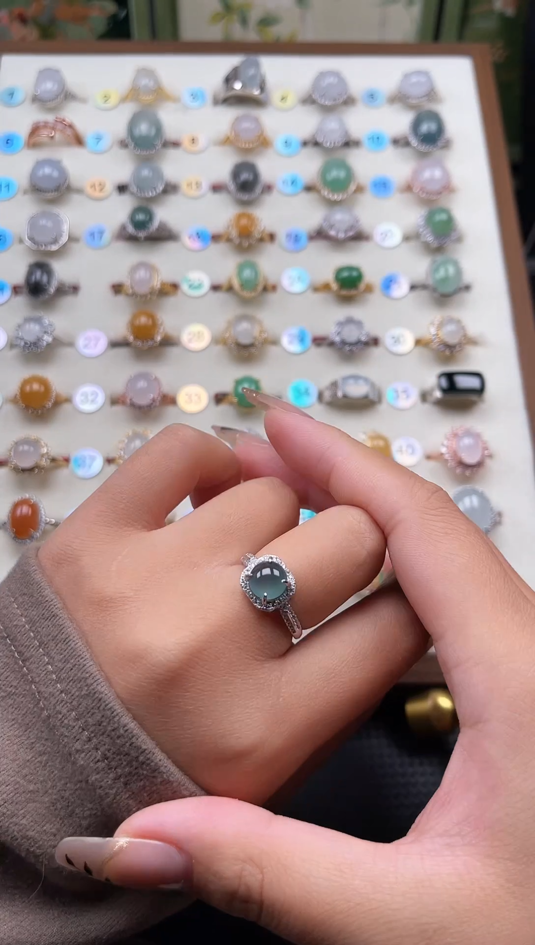 【闪购商品】翡翠戒指银S925镶嵌天然A货翡翠戒指