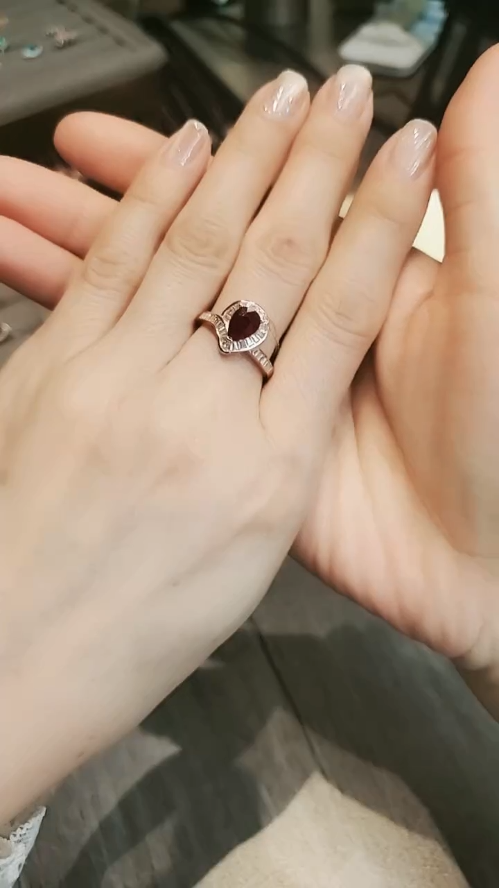 【闪购商品】红宝石戒指银S925镶嵌天然宝石