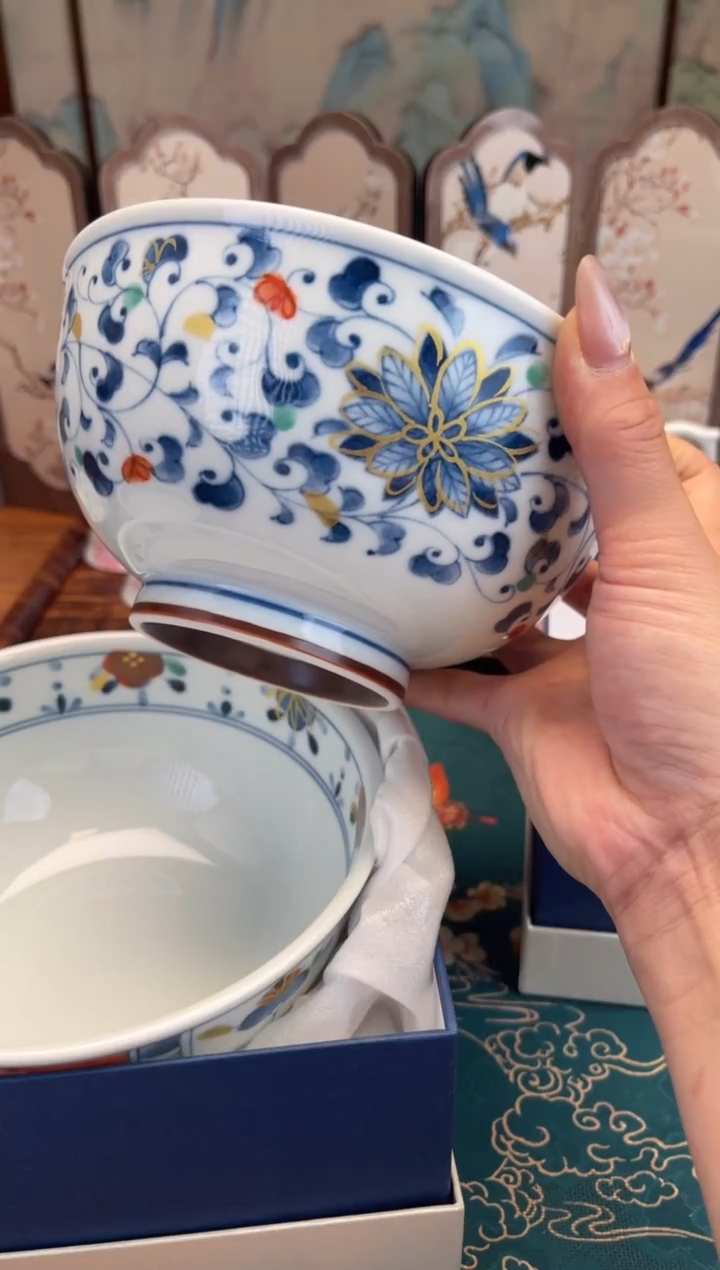 瓷片蓝凛堂大碗尺寸16X9