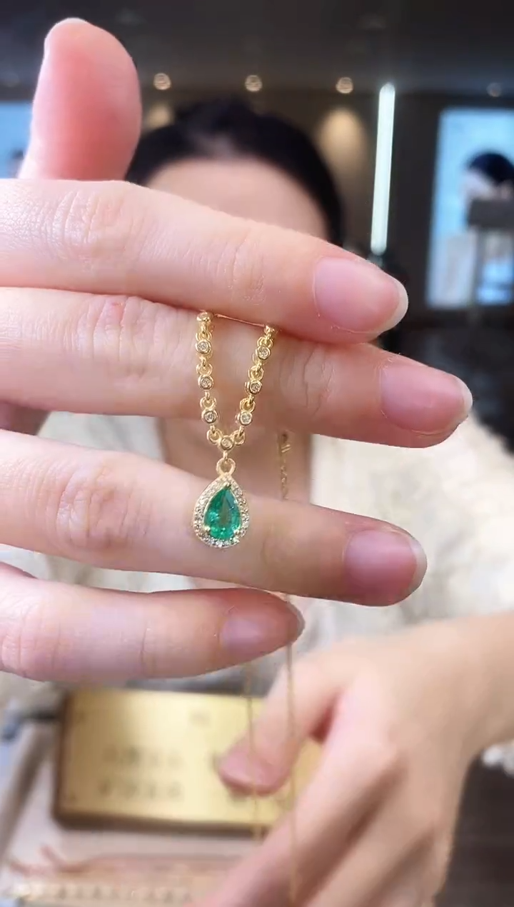 【闪购商品】祖母绿项链银S925镶嵌09