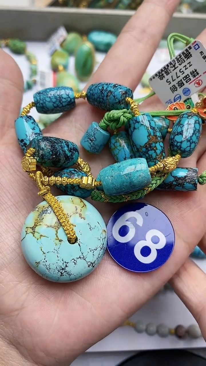 【闪购商品】绿松石项链银S925镶嵌68