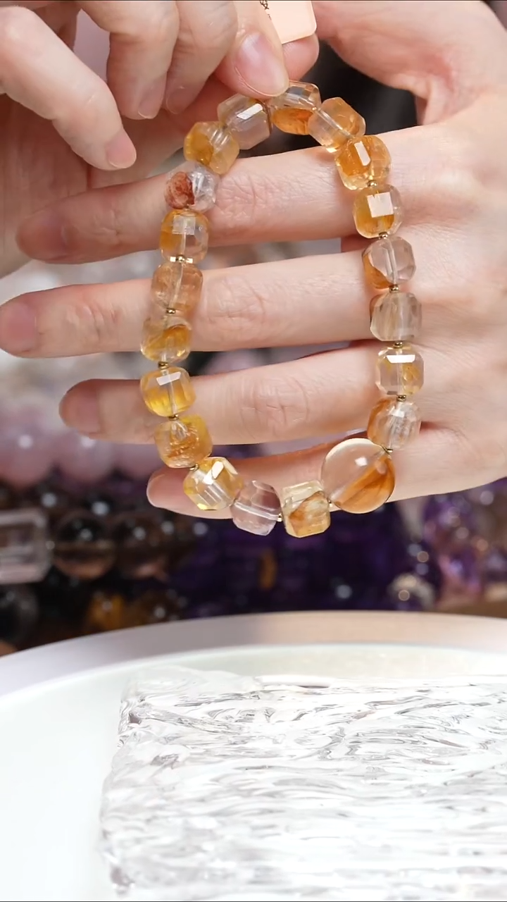 未镶嵌手串水晶黄胶花手串·MM0025DEC022L317