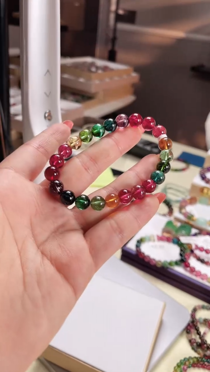 【闪购商品】碧玺手链未镶嵌单圈手链8.5+