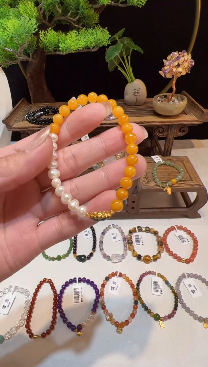【闪购商品】琥珀手链未镶嵌手饰@@