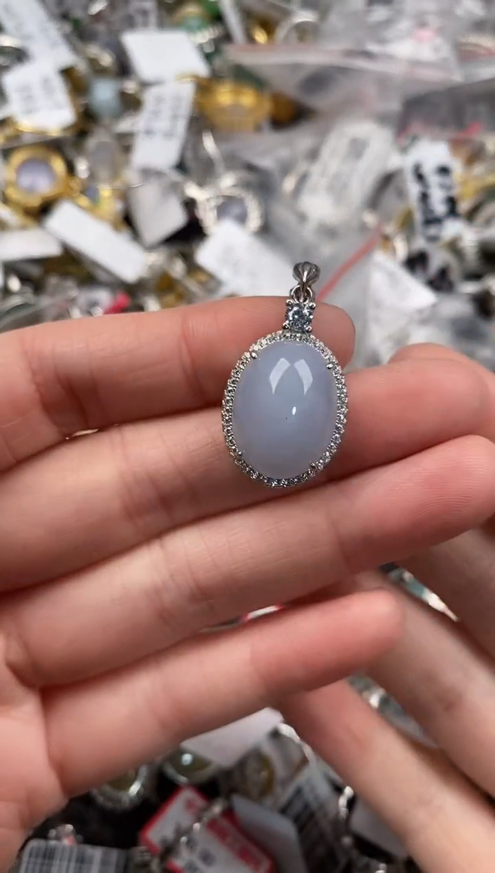 银S925镶嵌戒指翡翠888               8