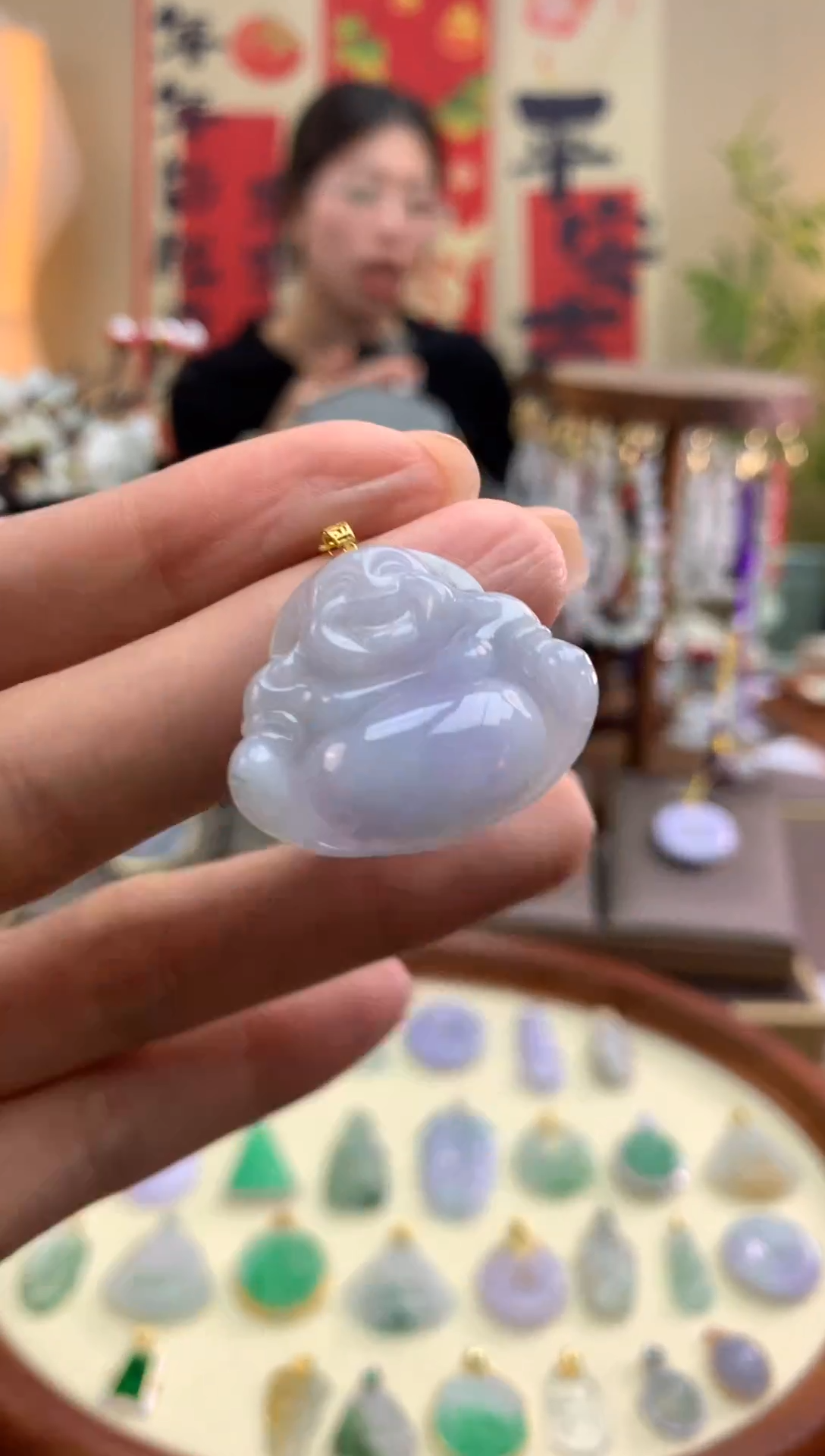 【闪购商品】翡翠颈饰18K金镶嵌佛公
