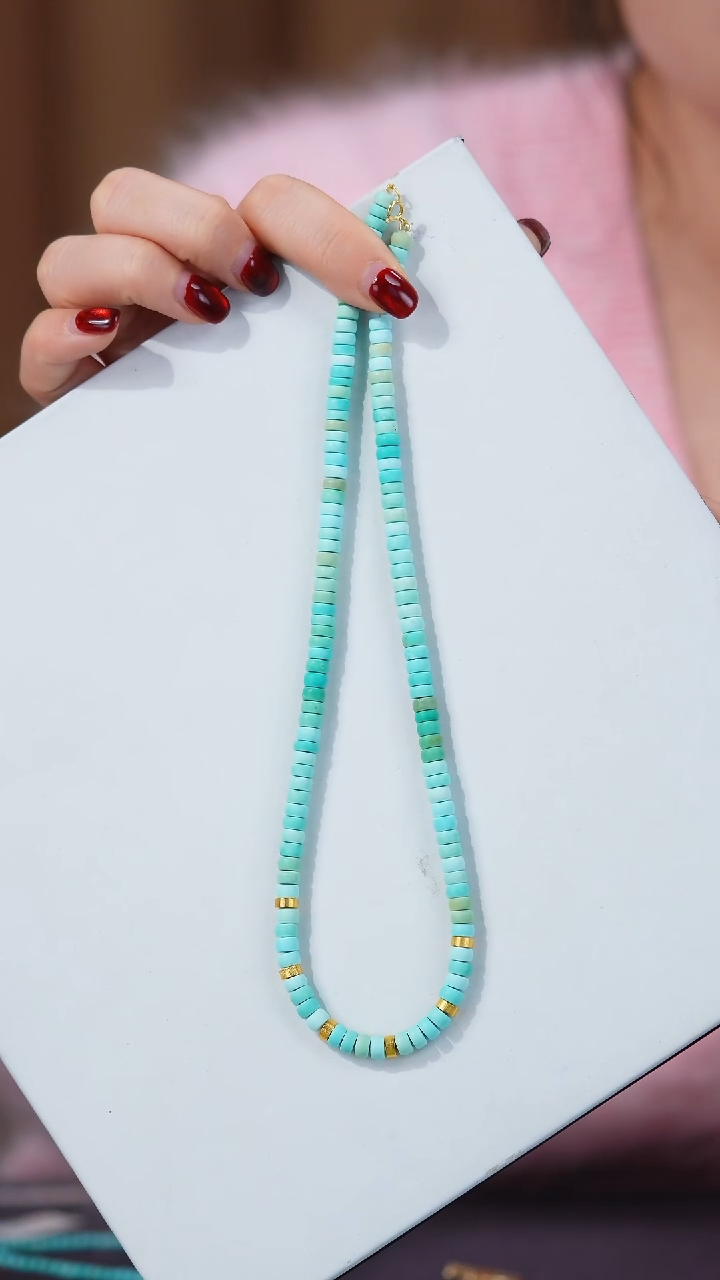 【闪购商品】绿松石项链18K金镶嵌1