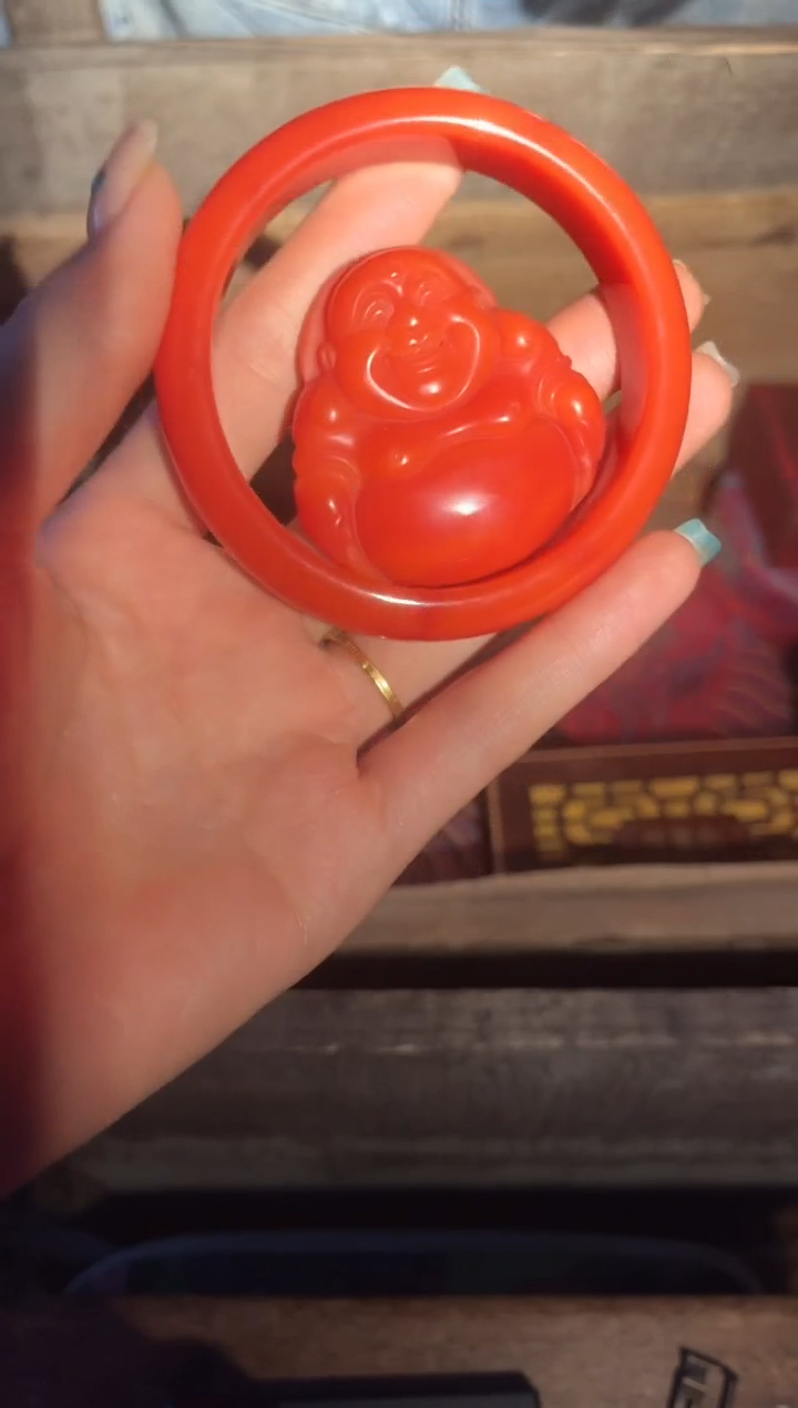 【闪购商品】【闪购商品】红色玉手镯和红色笑佛