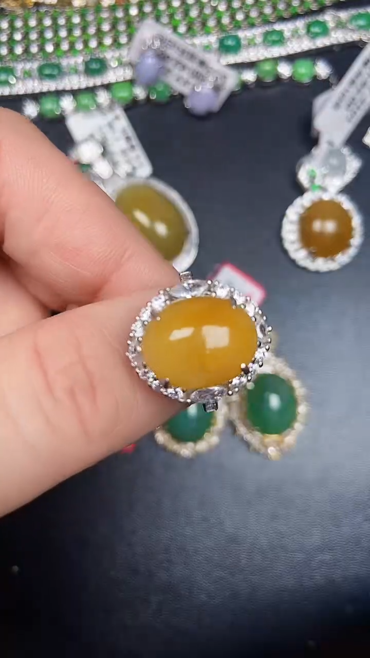 银S925镶嵌戒指翡翠3840