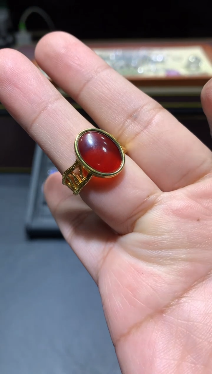 【闪购商品】琥珀戒指未镶嵌W22（随机性发货只发一单）