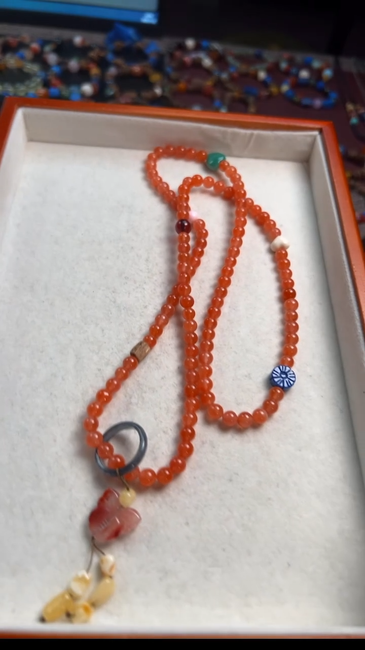 项链未镶嵌南红玛瑙学***姐南红玛瑙多宝项链可做手串