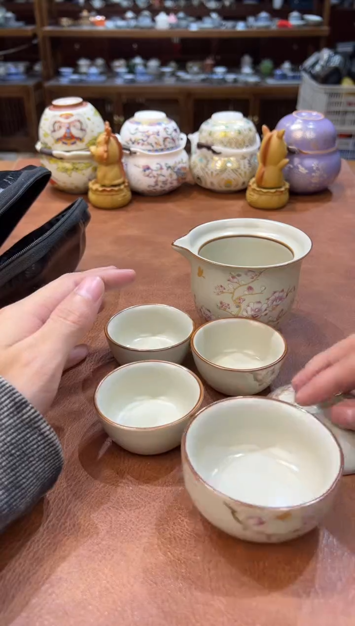 真的很便宜会开片的旅行茶具