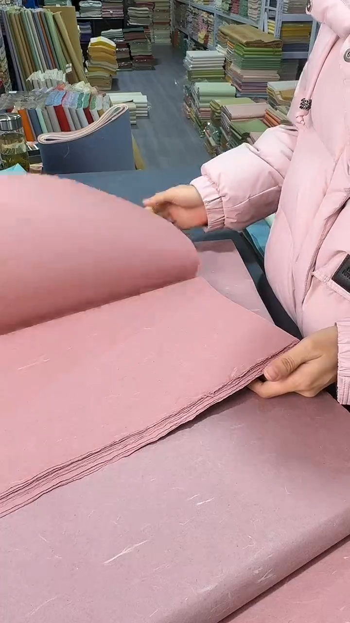 34*138丝绒楮皮紫红混搭50张